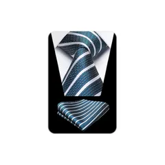 [HISDERN] ビジネス ネクタイ メンズ フォーマル ネクタイ ストライプ ポケットチーフ セット ブランド品 就活 成人式 面接用 HTS0564Q18S