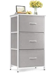 箪笥 衣装ケース 転倒防止 引き出し 引き出し 低ホルム 布製 リビング収納 安定感 衣類収納 収納ケース 3段 タンス チェスト 【幅40×奥行30×高さ73cm】ホワイト KKL