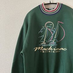 Mackinac マルチカラー 刺繍 スウェット GREEN