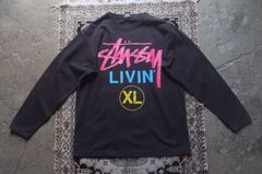 古着STUSSYスチューシー ロンT ピンク青黄 L - メルカリ