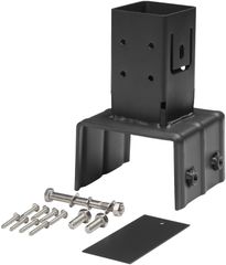 タカショー ホームEX 柱固定金具10cmブロック用 マットグレー フェンス 目隠し 庭 ガーデン【HEX-03】 5)マットグレー