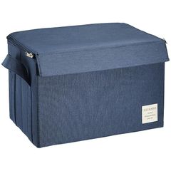 東洋ケース ストレリアナチュレ ケース 収納ボックス ふた付き Mサイズ 幅33×奥行22×高さ22cm ブルー ESTN-CBM-BL 1