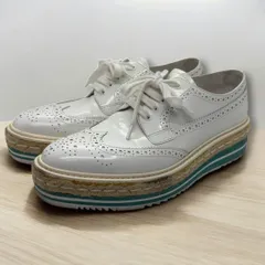 PRADA　SPORTS　プラダスポーツ　革靴　シルバー　ウィングチップ 中古・古着通販】PRADA SPORTS (プラダスポーツ) ウィングチップ