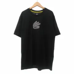 アンダーアーマー UNDER ARMOUR ×CURRY 美品 ヘビーウエイト ショートスリーブTシャツ ロゴ 半袖 カットソー 黒 ブラック Lサイズ 1376801