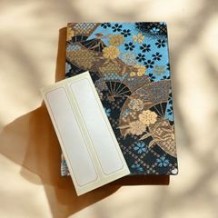 西陣織 御朱印帳 扇 水色