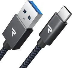 RAMPOW usb c ケーブル【1m/黒】タイプc ケーブル 急速充電 QuickCharge3.0対応 USB3.1 Gen1規格 iPhone 16 充電ケーブル/iPhone 15 充電ケーブル Sony Xperia/Samsu