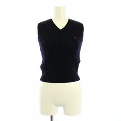 ポロ バイ ラルフローレン Polo by Ralph Lauren ニットベスト プルオーバー Vネック ロゴ 刺繍 ワンポイント 6 紺 ネイビー /BB ■MA ▲H
