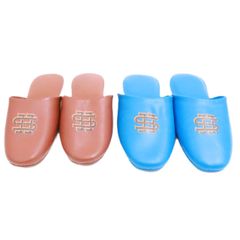 【中古B】SEE SEE シーシー 27.0cm スリッパ ルームシューズ 2足セット 青 茶 中古B 古着