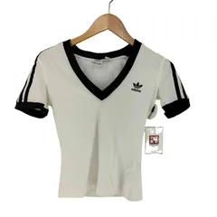 アディダスオリジナルス adidas Originals スリーストライプス Vネック スリム半袖Tシャツ レディース JPN：M 