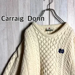 アイルランド製 Carraig Donn キャレイグドン ケーブル編みニット オフホワイト XL