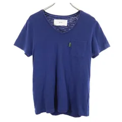 エイケイエム Vネック 半袖 Tシャツ M ネイビー系 AKM 胸ポケット メンズ 【中古】  【230621】 メール便可のサムネイル