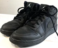 NIKE★AIR JORDAN 1 MID GS★バスケットシューズ★スニーカー★レザーアッパー★エアクッション★ナイキ★エアジョーダン★定価18000円★黒