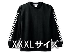 3XL_ブラック [SPEED ADDICT] XXXLサイズ 袖CHECKER L/S T-shirt（3XL SIZE 袖チェッカーロングスリーブTシャツ）BLACK