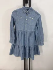 ポロ ラルフローレン キッズ デニム ワンピース シャンブレー シャツ ドレス 8y