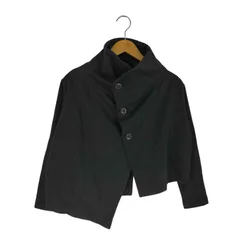 【美品】Y's ワイズ リネン100% 半袖 アシンメトリー カーディガン 黒 美品】Y's ワイズ リネン100% 半袖 アシンメトリー カーディガン