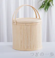 シノワズリー 骨董 取手付き二段大茶籠 アンティーク