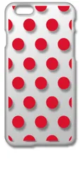 【新品未使用】iPhone6 Plus / 6s Plus アイフォン6sプラス クリア ハードケース ドット柄 水玉 (レッド) スマホケース カバー cl-iphone6plus-dotsmall-05