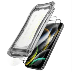 NIMASO ガラスフィルム iPhone 16 Pro 用 強化ガラス 黒縁 全面 保護フィルム 自動除塵 超簡単貼り付け 耐衝撃 指紋防止 ガイド枠付き 2枚セット アイフォン16 プロ対応（6.3インチ）DSP24G1409