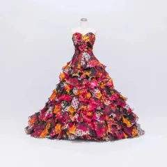 カラフルドレス 結婚式 二次会 前撮り フォトウェディング パーティー 舞台衣装 演奏会 コンサート カラフル 南国 水玉柄 ゴージャスドレス 9号～11号 Mサイズ Lサイズ