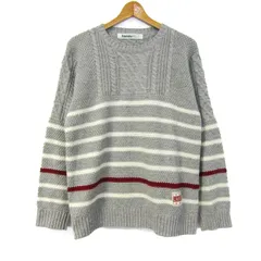 ランドリー セーター トップス 長袖 ボーダー柄 ケーブルニット レディース Lサイズ グレー LAUNDRY 【中古】