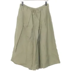 【極美品！】アズノウアズ ドゥバズ as know as de base★定番シンプル♪ゆったりワイド ハーフパンツ ショート 春夏 カーキ系 z2272ｓ