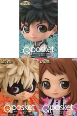 【中古】フィギュア 全3種セット 「僕のヒーローアカデミア」 Q posket-緑谷出久＆爆豪勝己＆麗日お茶子-