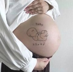 【半額以上】マタニティペイントシール マタニティフォトシール blanco ブランコ 妊婦 妊娠 赤ちゃん baby 週数 セルフマタニティフォト ベリーペイントシール 週数 妊婦 マタニティa