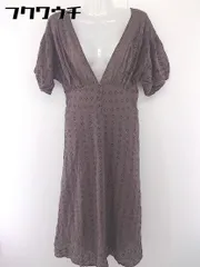 ◇ w closet ダブルクローゼット デザイン 半袖 ロング ワンピース サイズF ブラウン レディース  【中古】 【1108020003311】のサムネイル
