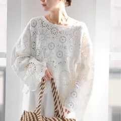 JOURNAL STANDARD relume (ジャーナルスタンダードレリューム) ■■ ① 25080462813010 エンブロイダリークロシェプルオーバー レディース ホワイト FREE