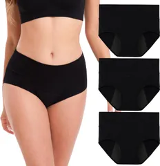 [INNERSY] サニタリーショーツ レディース Lサイズ 生理用ショーツ 下着 吸水ショーツ ハイウエスト 綿 生理用パンツ 女性用 大きいサイズ 昼夜用 漏れ防止 3枚セット Lサイズ IP R10172