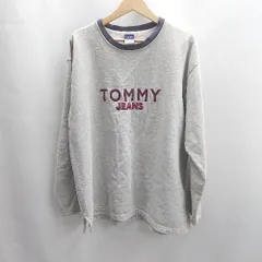 ◇ Θ TOMMY JEANS トミー ジーンズ 90S 長袖 トレーナー スウェット プルオーバー サイズ LG グレー系 メンズ E  【1502030042719】