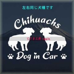 チワックス尻尾ふさふさの同犬種わんちゃんステッカーDOG in CAR