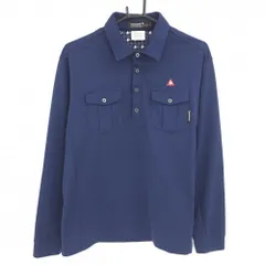 ルコックゴルフ 長袖ポロシャツ ネイビー 胸ポケット ロゴ刺しゅう メンズ L ゴルフウェア le coq sportif