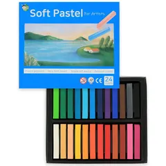 (24色) HASHI ハシ 専門家用 無毒性 ソフト パステル セット - チョーク パステル カラー soft long pastels For professionalsのサムネイル