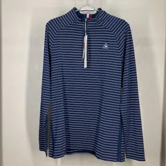 ルコックスポルティフ le coq sportif ゴルフ 長袖 ストライプ ハーフジップシャツ L サイズ メンズ