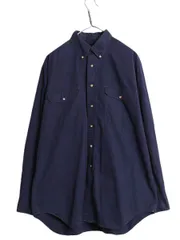 【お得なクーポン配布中!】 90s ブルックスブラザーズ 長袖 ボタンダウン シャツ メンズ L / 古着 90年代 オールド BROOKS BROTHERS 旧タグ コットン BD 無地 ネイビー