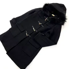 Ray BEAMS ☆ 上質で品良く♪ ダッフルコート リアルファー◎ フード ブラック 0 XS相当 モード 綺麗め大人カジュアル レイビームス■S1141のサムネイル
