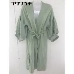 ◇ ◎ loaf ロフ OSMOSIS ウエストリボン付き 長袖 ガウン コート サイズONE グリーン系 レディース  【中古】 【1106090001053】