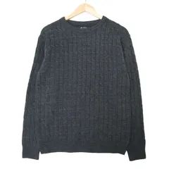 nano universe ナノユニバース 秋冬★ ニット セーター プルオーバー Sz.L メンズ 灰