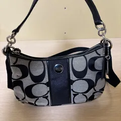 ★ COACH コーチ 2way バックショルダーバック ハンドバック シグネイチャー キャンバス ブラック ベージュ 28662E