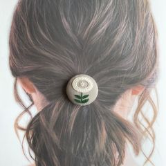 刺繍【ヘアゴム】【ポニーフック】【ブローチ】選べるパーツ　no.46