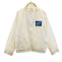 アディダス 80s トレイフォイルロゴ ヴィンテージ バック プリント ジップジャケット ホワイト系 adidas メンズ 古着 【240305】