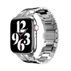 アップルウォッチバンド（Apple Watchバンド）アイアンメタルバンド【シルバー】38mm/40mm/41mm/42mm/44mm/45mm/46mm/49mm対応 [BELTIES]