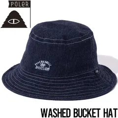 バケットハット 帽子 POLeR ポーラー WASHED BUCKET HAT 241MCV0254 BLUE DENIM 日本代理店正規品