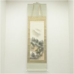 美品 掛け軸 横山大観筆「月に白鷺」名画 保証書付 ボストン美術館