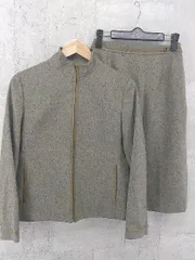 ◇ 23区 ニジュウサンク サイドジップ　ジップアップ 膝丈 スカート スーツ サイズ38 グレー　マルチ レディース 【中古】 【1002800985883】