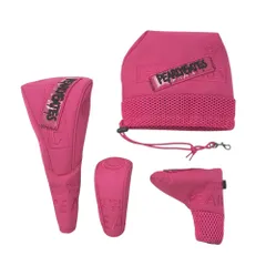 PEARLY GATES パーリーゲイツ  ヘッドカバー4点セット  ピンク系 DR UT アイアン PT [240101518302] ゴルフウェア ストスト