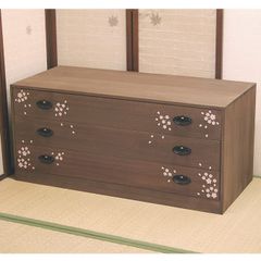 新品・国産品：桐たんす３段「桜」着物用　焼桐色系とのこ仕上げ　着物用　桐箪笥　桐タンス　14営業日以内の発送