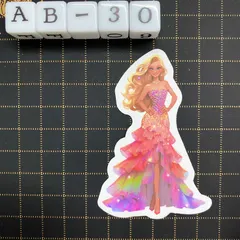 防水ステッカー　プリンセス　お姫様　イラスト　かわいい　装飾　シール　AB-30