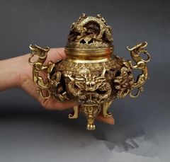 人気推薦★ /香炉/竜/銅器/銅製品/置物/装飾品/工芸品/風水/財運グッズ